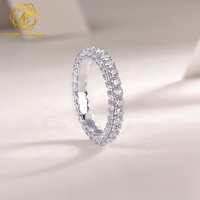Bague pour femme en argent sterling 925 de haute qualité, prix d'usine, 2 mm 3 mm DVVS1 GRA, moissanite ronde, alliance éternelle pour anniversaire