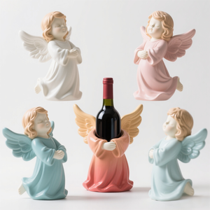 Portabottiglie per Vino a Forma di Angelo in Resina, Decorazione per Bar Fatta a Mano, Elegante Regalo per Amanti del Vino e Ospiti, Novità - Product Image 2