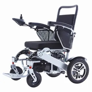 Kursi roda listrik mobilitas lipat 4 roda 200W 24V baterai Lithium aluminium terlaris untuk penyandang cacat