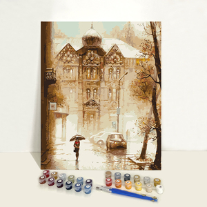 Tranh trang trí nhà phong cảnh Châu Âu tự làm Bộ dụng cụ sơn acrylic theo số (cho người lớn) - Product Image 1