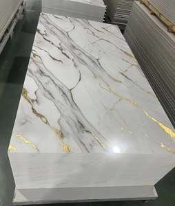 内装用 高光沢 UVコーティング フレキシブル PVC プラスチック製 大理石シート ウォールパネル - Product Image 4