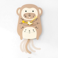 Jam Dinding Desain Asli Mandelda Dekorasi Rumah Bentuk Hewan Jam Pendulum MDF Jam Dinding Modern Murah Jam DIY untuk Dijual