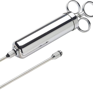 <span class=keywords><strong>Seringue</strong></span> d'injection de viande de <span class=keywords><strong>saumure</strong></span> en acier inoxydable de 2 oz avec 2 aiguilles Injecteur d'assaisonnement pour viande et volaille Outil de marinade - Product Image 1