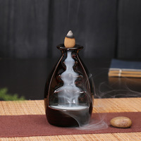 Support décoratif en céramique pour cônes d'encens à refoulement de fumée, pour la décoration intérieure, objet religieux, parfum d'ambiance.