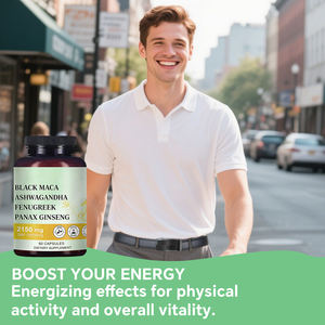 Cápsulas Herbais Masculinas VitaHall, Vendas Quentes, BLACK MACA+ASHWAGANDHA+FENUGREEK+PANAX GINSENG, Cápsula 4 em 1 para Potência Masculina - Product Image 3