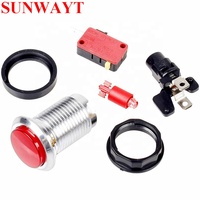 Kit de bricolage pour borne d'arcade à délai nul pour bouton poussoir chromé LED 5V, joystick, 1 et 2 joueurs, bouton COIN, USB vers PC / Raspberry Pi