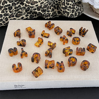 Perles en acrylique imprimé léopard ambre à grand trou, accessoires de décoration DIY faits à la main pour chaînes de téléphone et pendentifs de sac