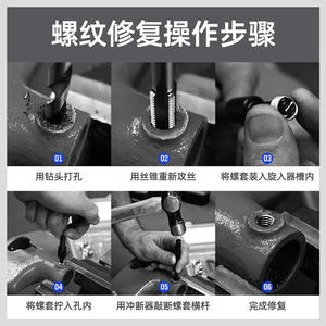 ชุดเครื่องมือซ่อมเกลียวซีเม็งพร้อมดอกสว่านเหล็กโครเมียมวาเนเดียมสำหรับซ่อมเครื่องจักรกลแบบใช้มือ - Product Image 5