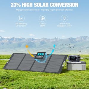 400W <b>Foldable</b> <b>Solar</b> <b>Panel</b> 37.4V High Efficiency Charger XT60 Anderson Output for Power Station RV Camper Off-Grid Outdoor - Product Image 2