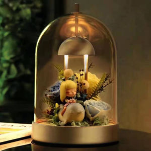 로맨틱 아크릴 전등갓 4000mAh 충전식 영원히 꽃 무선 무드 조명 밝기 조절이 가능한 황동 LED 선물 테이블 램프 - Product Image 3