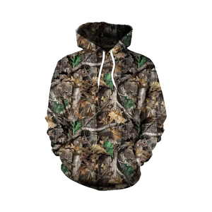 Sweat à capuche camouflage 100% coton, best-seller 2025, impression d'arbre personnalisée, col à capuche surdimensionné pour l'hiver, sports de plein air réels - Product Image 4