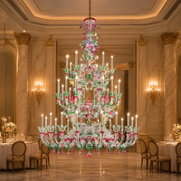 Lustre en verre de Murano artisanal Zeal Lighting, design floral, suspension LED pour hôtel, villa, restaurant, bureau, vente en gros