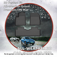Tapis de sol de voiture 3D sur mesure toutes saisons en TPE de luxe (3 pièces) pour BYD Yuan Plus 2022-2024 – Tapis de sol pour voiture électrique