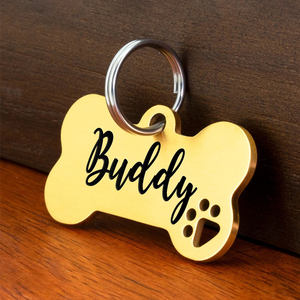 Оптовая продажа, персонализированные бирки для собак из нержавеющей стали, пользовательские лазерные гравированные бирки для домашних животных, дизайн костей, полированная техника для сувениров - Product Image 6