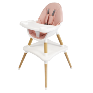 Yabeekids 2-in-1 Adjustable Wooden <strong>Highchair</strong> 5-Point Safety Harness Removable Tray for <strong>Newborns</strong> Toddlers Dining Plastic High - Product Image 2
