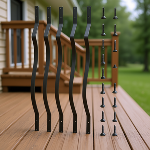 Pernos de Metal para Terraza de 32.25 Pulgadas x 1 Pulgada con Tornillos para Barandillas Exteriores, Balaustres de Diseño Contemporáneo, Piezas para Terraza, Porche y Escaleras - Product Image 2