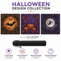 Tapis de Mahjong en Néoprène 3mm Imprimé, Vente Directe Usine, Accessoire de Jeu de Table Personnalisé pour Halloween, Tapis de Jeu de Table Horreur pour les Fêtes