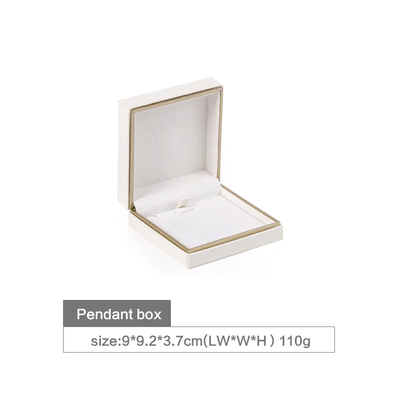ROMI caixa de joias em ouro branco pequena personalizada, colar de corrente em ouro branco, caixa de anel branco para venda