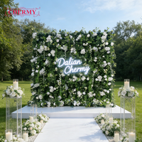 Mur de roses artificielles blanches, 10 cm x 8 pieds, fausses fleurs, pour un mariage, pour un fond de salle