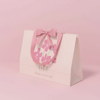 Sac en papier classique recyclable avec motif floral artistique, en matériaux recyclés, poignée en corde de coton, pour huiles essentielles et produits de beauté