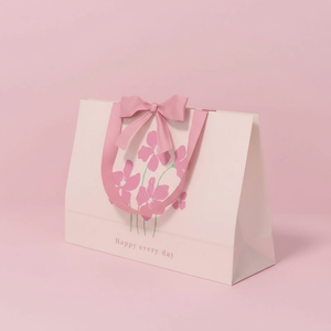 Sac en papier classique pour le shopping avec motif floral artistique, matériaux recyclés, poignée en corde de coton pour <span class=keywords><strong>shampoing</strong></span> et soins de la peau - Product Image 3