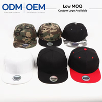 Casquette de baseball unie avec empiècements, logo brodé personnalisé, visière plate légère, unisexe, camouflage, usage professionnel