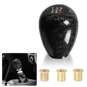 Pommeau de levier de vitesse en fibre de carbone, 5 vitesses, 6 vitesses, forme d'œuf de canard, ergonomique, pommeau de levier de vitesse de voiture - Product Image 1
