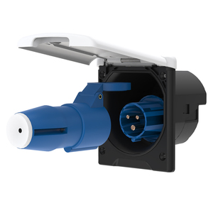 Enchufe Exterior para Caravana <span class=keywords><strong>ARANA</strong></span> 16A 220V con Protección IP44, Conexión de Bloqueo por Presión, Certificado CE, Blanco/Negro, Tipo Lágrima - Product Image 5
