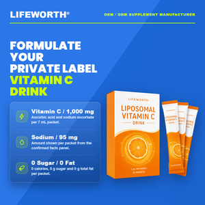 Bebida de <span class=keywords><strong>Vitamina</strong></span> C Liposomal LIFEWORTH, Fórmula Personalizada, Fabricación por Contrato, GMP, HACCP, FSSC, ISO, HALAL, Jarabe, OEM, ODM - Product Image 2