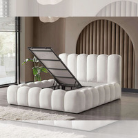 Ensemble de Meubles de Chambre Européens Luxe Lit King Size Moderne Lit Queen Size avec Rangement Cadre de Lit Double Capitonnés