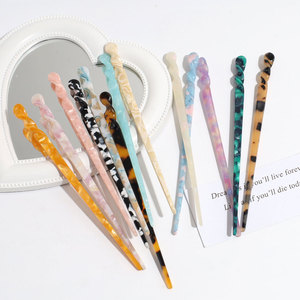 Accessori da donna fantasia decorativi vintage spessi fermaglio per capelli chignon attorcigliato acetato pinzette per capelli bacchette - Product Image 4