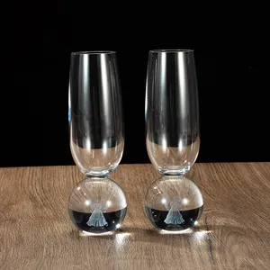 Verre à Champagne haut de gamme usine en gros avec certificat CE cristal de luxe sculpture intérieure verre à vin verres à vin - Product Image 1