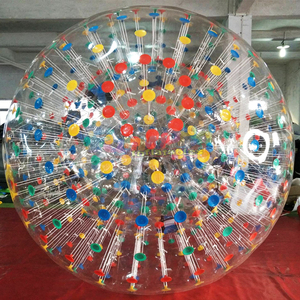 Balle géante gonflable Zorb à points colorés, balle à roulettes pour adultes, amusement en plein air - Product Image 1