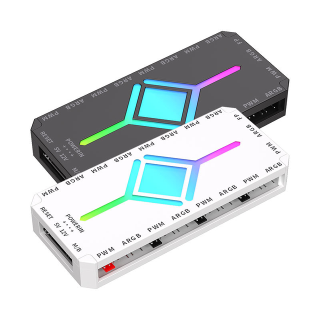LY V3 Pin Synchronous PWM 4pin ARGB Controller Wireless Remote Control ARGB Steel Aluminum Plastic Computer Fans Controller