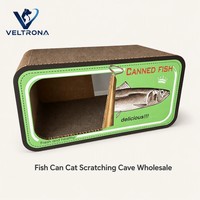 Mobilier d'intérieur pour animaux de compagnie : Maison-griffoir pour chat en carton, type grotte, avec lit fermé et tunnel, vente en gros