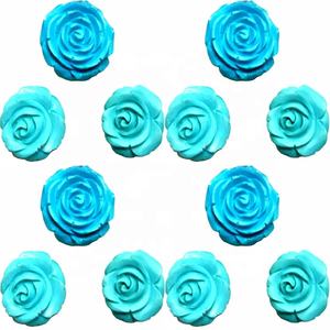 Semi preziosa pietra tallone gemme del turchese Rosa intagliato del fiore degli orecchini del turchese Blu <span class=keywords><strong>Agata</strong></span> fiore intagliato orecchini fiore unico - Product Image 4