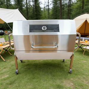 Barbecue rotatif en acier inoxydable robuste pour camping en plein air avec chauffage infrarouge pour porc, agneau et <span class=keywords><strong>poulet</strong></span> entiers - Product Image 1