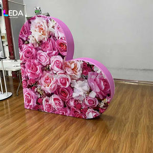 LEDA Nuevo Soporte de Fondo para Eventos, Bodas y Revistas con Forma de Corazón, Marco de Aleación de Aluminio y Cubierta de Tela - Product Image 1