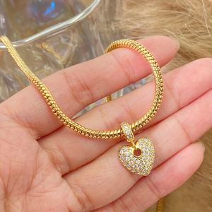 Collier Cœur Délicat Plaqué Or 18K avec Pendentif Micro-Pavé en Zirconium pour Femme – Prix Fabricant Mode – Idéal Cadeau - Product Image 2