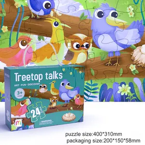 Puzles educativos personalizados para niños, puzles estampados educativos de 24 piezas, venta al por mayor