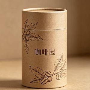 Emballage cylindrique personnalisé en tube de papier kraft écologique avec valve et marquage à chaud pour grains de café - Product Image 4