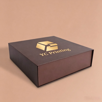 Boîte cadeau pliable en carton rigide noir mat de luxe avec logo personnalisé de qualité supérieure, fermeture magnétique, vide