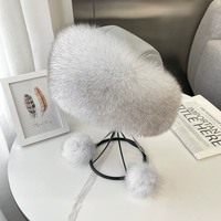 Bonnet de ski unisexe en fourrure de renard véritable, haute qualité, chaud et épais, avec cache-oreilles, pour l'extérieur – Collection Hiver