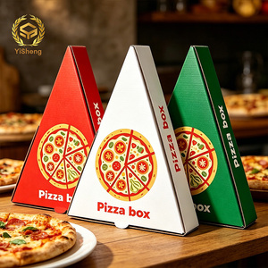 Caja Triangular para <span class=keywords><strong>Pizza</strong></span> Reciclable, con Logotipo Personalizado Impreso, Resistente al Agua y al Aceite, para Comida para Llevar - Product Image 4