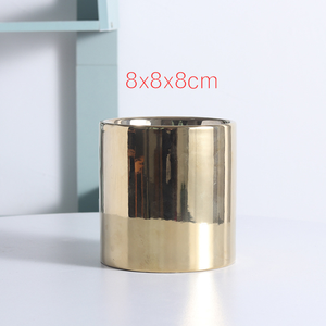 Op maat gemaakte keramische bloempot met gouden plating, eenvoudige Scandinavische stijl, geschikt voor meerdere groene planten, ronde keramische pot voor hydroponie. - Product Image 6