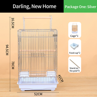 Cage à oiseaux, cage à oiseaux en fer forgé avec plateau supérieur ouvert pour perroquets, canaris, tourtereaux, pinsons, perruches, cage de reproduction pour oiseaux