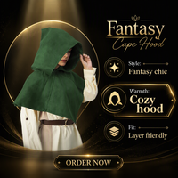 Capa Medieval con Capucha, Capa Corta de Elfo para Cosplay, Accesorio de Disfraz de Cazador/Ranger para Halloween