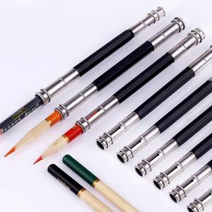 Adjustable hand-held double-end pencil extender pencil holder