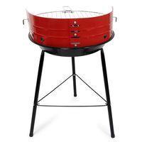 Barbecue au charbon de bois pliable de style coréen en acier émaillé, réglable en hauteur, pour 3 à 5 personnes, avec dispositif de sécurité anti-flamme