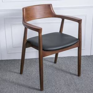 Fauteuil d'intérieur moderne en bois, style nordique, siège moelleux, chaise de salle à manger en bois massif - Product Image 1